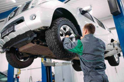 Garage automobile pour équilibrage des roues  