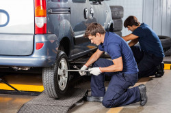 Garage automobile pour la géométrie des roues